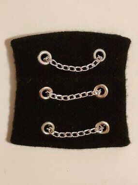 BLACK Chain Link Wrist Cuff Bracelet